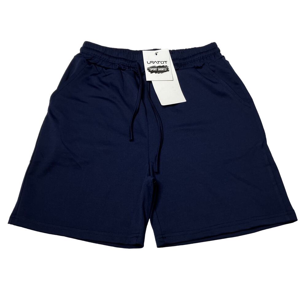 URATOT Sport Shorts Womens S Navy Blue Tie & Elastic Waist Activewear